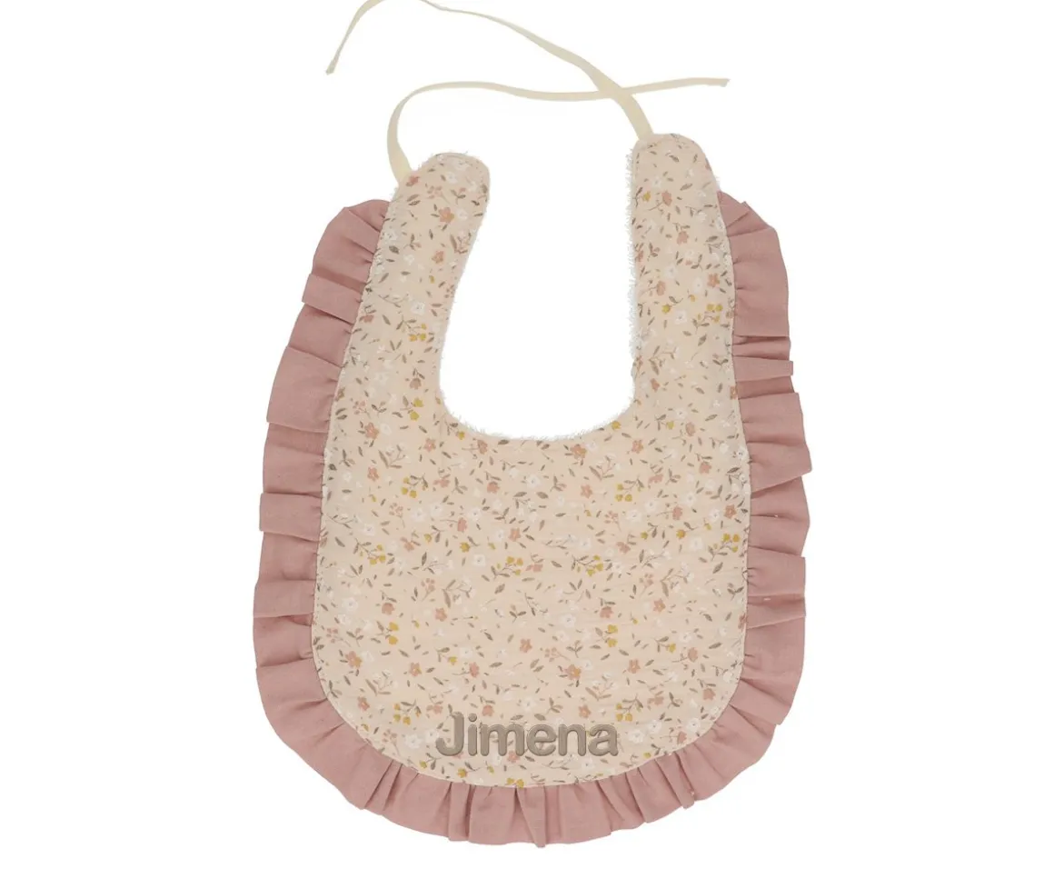 Babero Algodón con Volante Wild Flower Personalizable