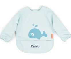Babero con Mangas Blue Wally 6-18m Personalizable