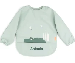 Babero con Mangas Croco Green 6-18m Personalizable