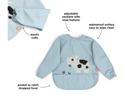 Babero con Mangas Tiny Farm Blue 6-18m Personalizable