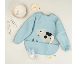 Babero con Mangas Tiny Farm Blue 6-18m Personalizable