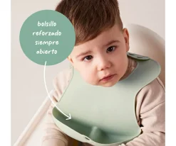 Babero Silicona Enrollable Blush