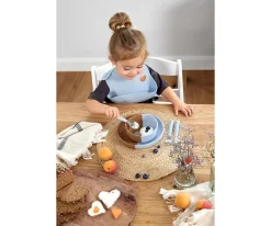 Babero Silicona Happy Smile Blue