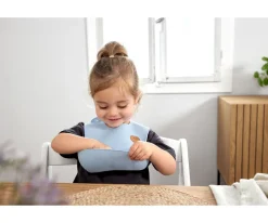 Babero Silicona Happy Smile Blue