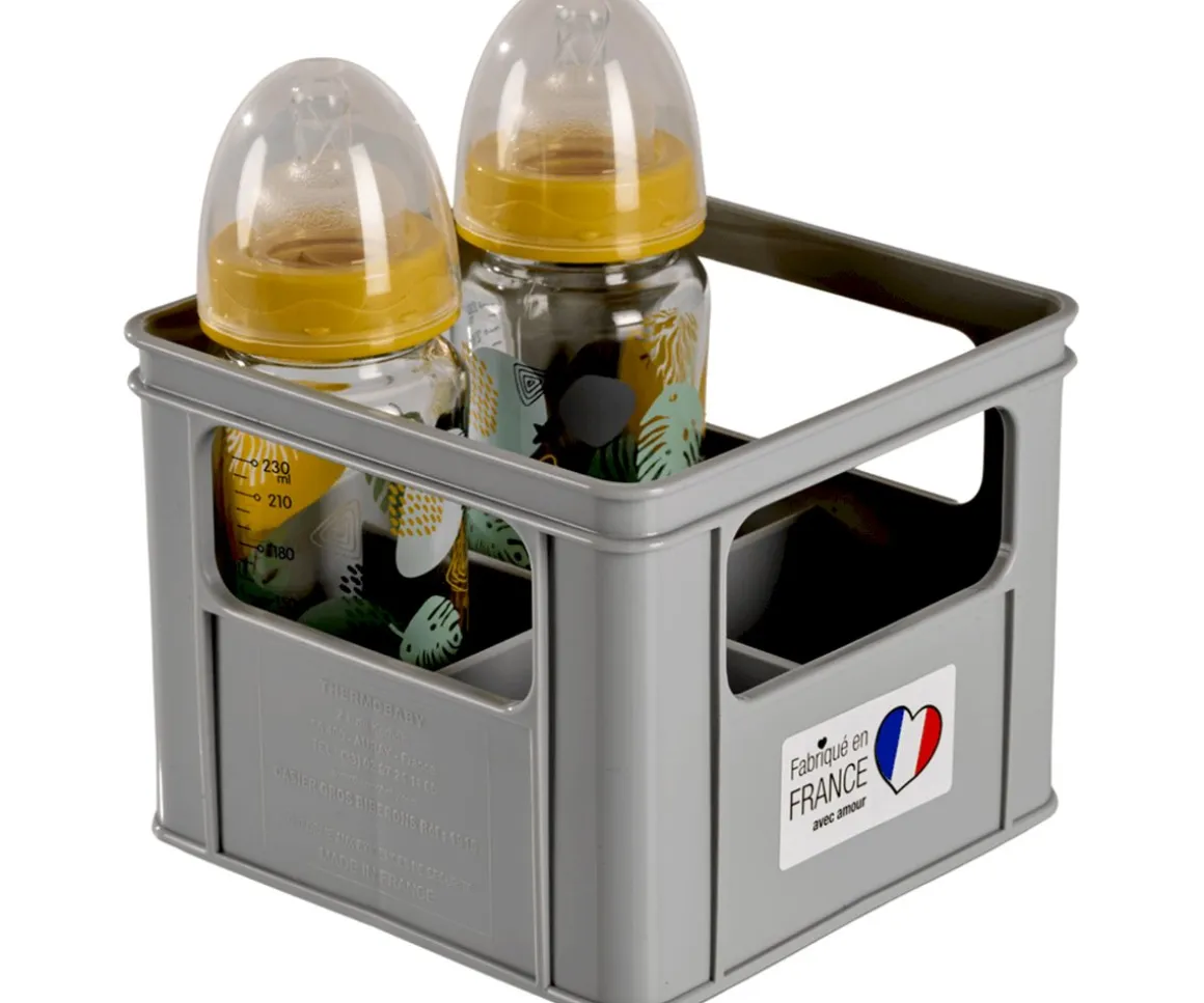 Bandeja para 4 Biberones Gris