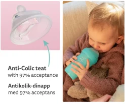 Biberón Anticólico Herobility Haw Rose 340ml