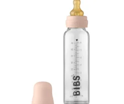Biberón Cristal BIBS Blush 225ml + Fundas Biberón Large