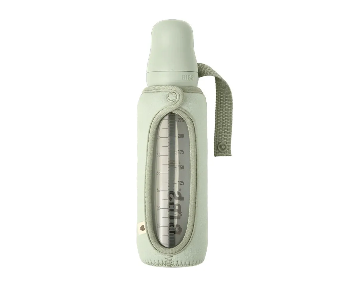 Biberón Cristal BIBS Sage 225ml + Funda Biberón Large