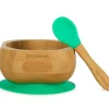 Bol Bambú Verde Eco con Cuchara