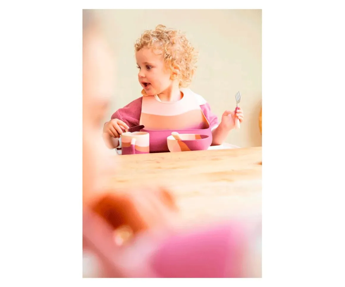 Bol con Ventosa Color Splash Mauve Rose Ombre