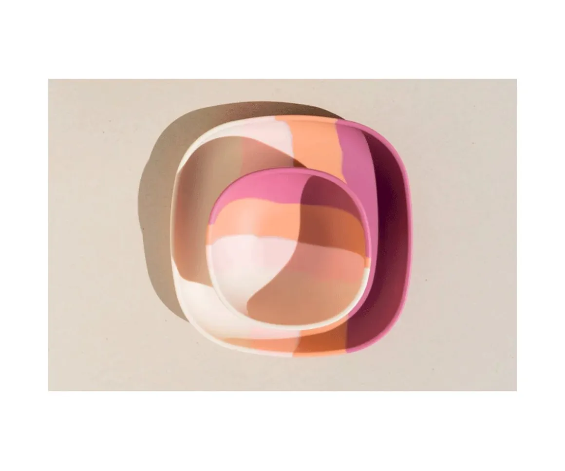 Bol con Ventosa Color Splash Mauve Rose Ombre