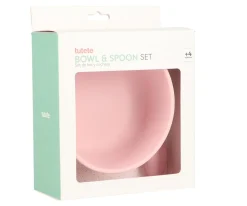Bol Silicona + Cuchara Acero Light Pink