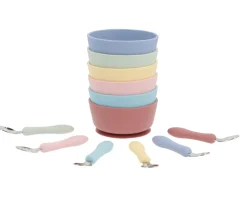 Bol Silicona + Cuchara Acero Brick Blush