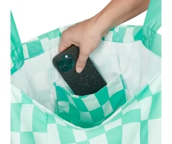 Bolsa de Playa Check Verde Personalizable