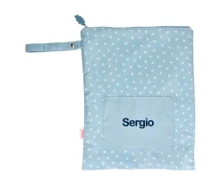 Bolsa Impermeable Grande Leaves Blue Personalizable