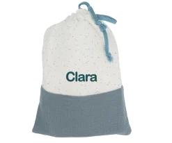 Bolsa Merienda Rainbow Dots Azul Personalizable