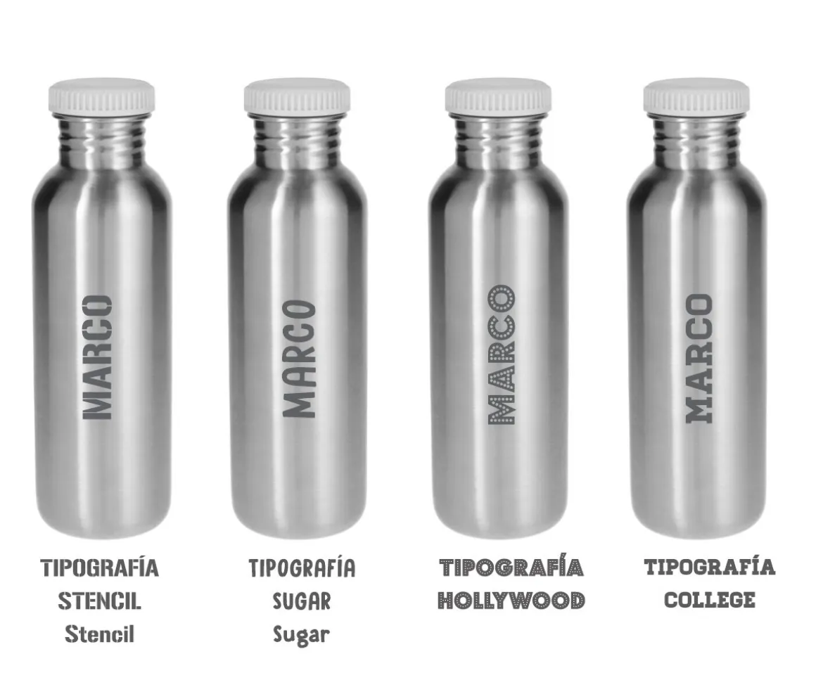 Botella Acero Básica Blanco Personalizable 350ml