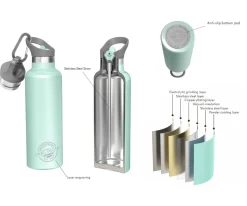 Botella Acero Inoxidable 500ml Gris