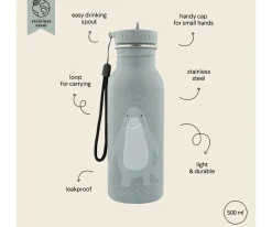 Botella Acero Trixie Mr. Shark 500ml + 6 Pegatinas Redondas Blue Regalo