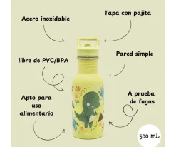 Botella de Acero Dinosaurio 500ml