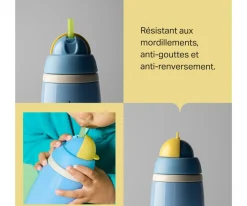 Botella Isotérmica Antigoteo con Pajita Rosa Pastel 266ml