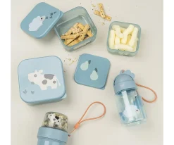 Botella Plástico con Pajita Tiny Farm Blue