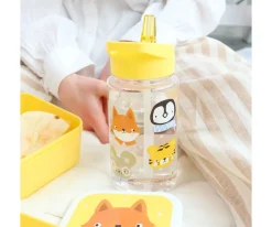 Botella Plástico con Pajita Personalizable Animal Friends 450ml