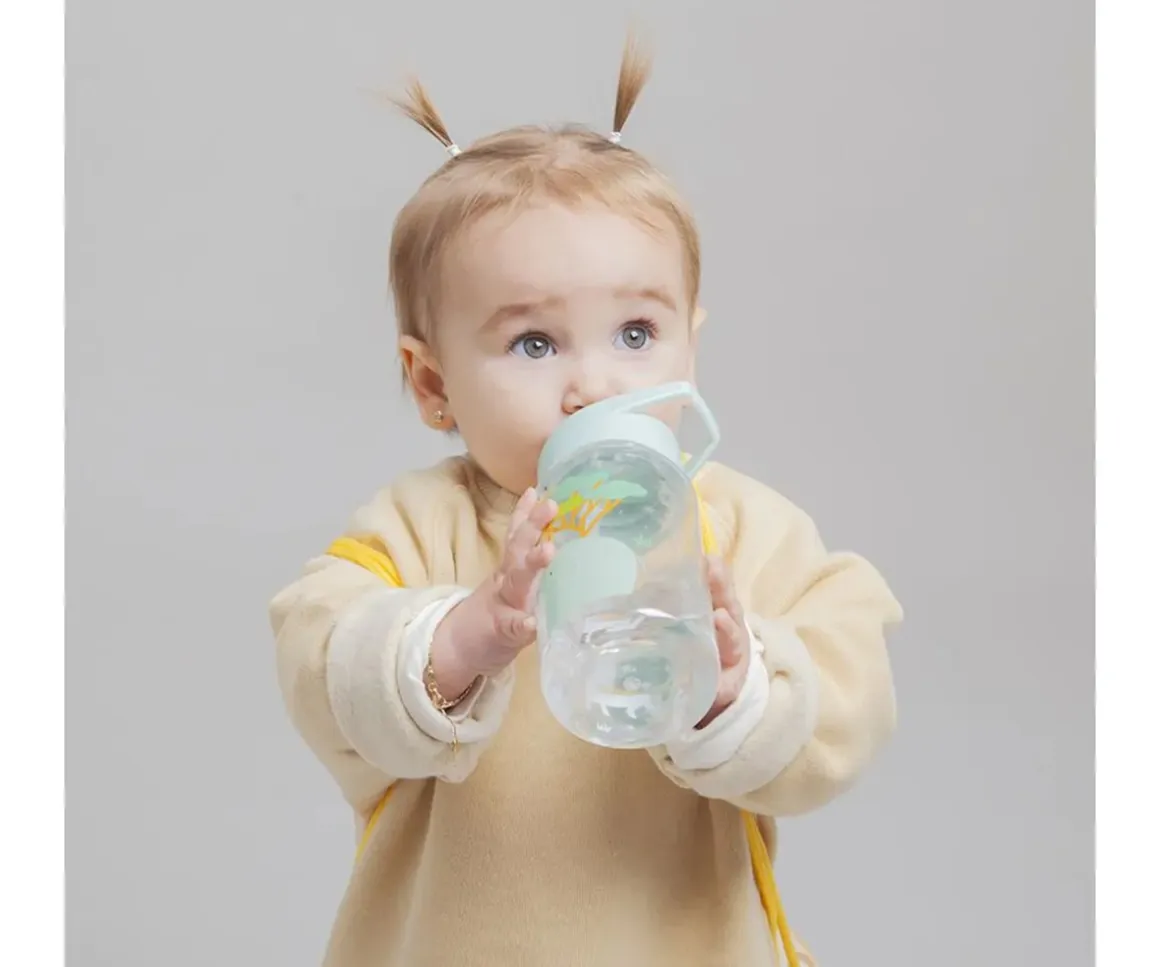 Botella Plástico con Pajita Kiddie Jungle Personalizable