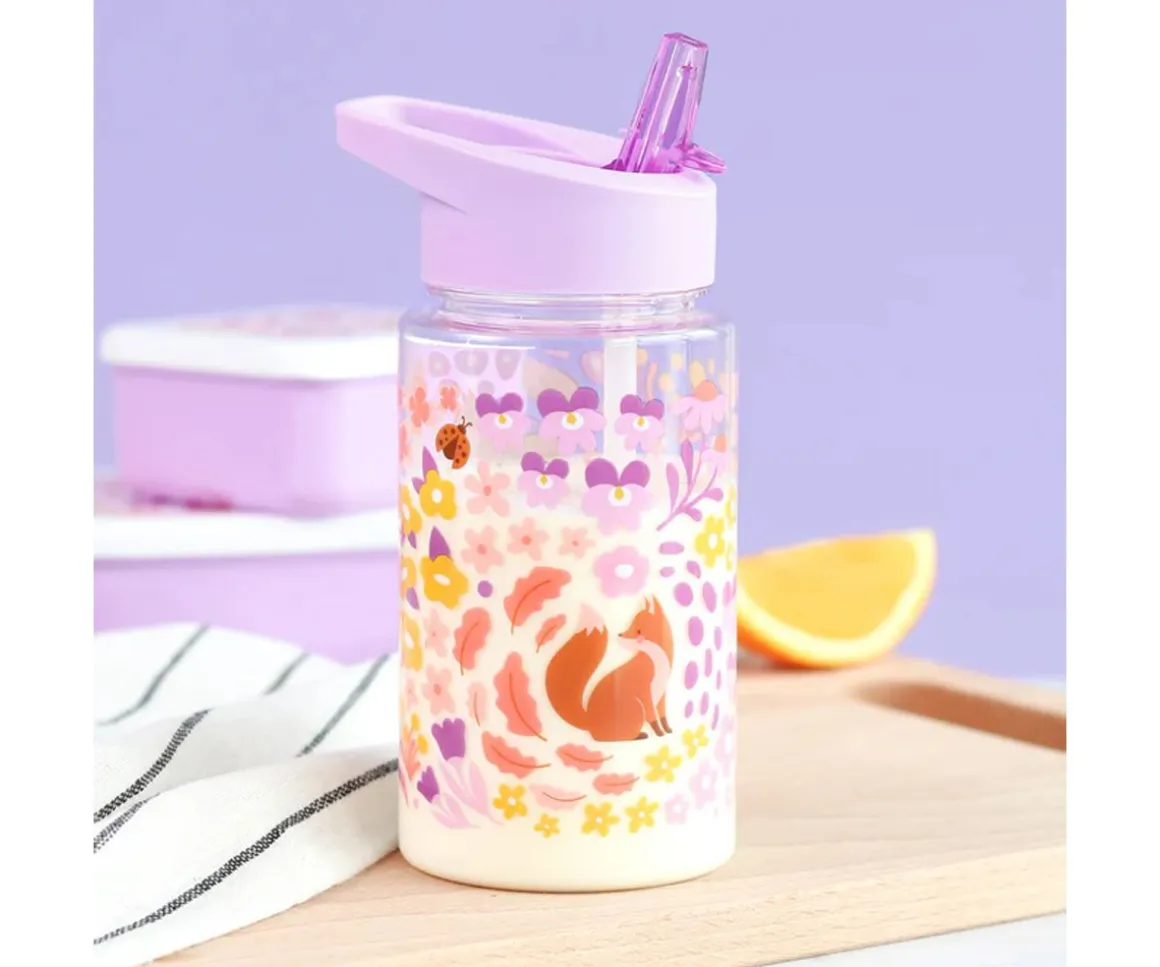 Botella Plástico con Pajita Personalizable Flowers Garden 450 ml