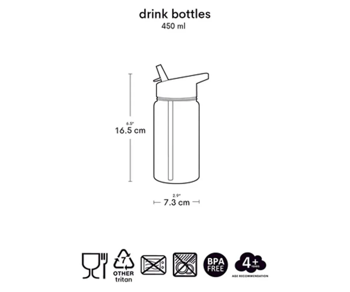 Botella Plástico con Pajita Personalizable Flowers Garden 450 ml