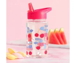 Botella Plástico con Pajita Personalizable 450ml Cherries