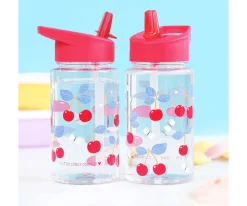 Botella Plástico con Pajita Personalizable 450ml Cherries