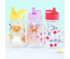 Botella Plástico con Pajita Personalizable 450ml Cherries