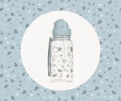 Botella Plástico Leaves Blue Personalizable