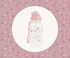 Botella Plástico Leaves Pink Personalizable