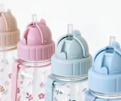 Botella Plástico Leaves Pink Personalizable