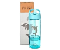 Botella Tritán 2 en 1 Dolphin Blue