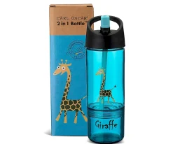 Botella Tritán 2 en 1 Jirafa Turquesa