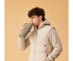 Botella Térmica con Boquilla Plegable y Asa 1L Olive