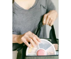 Caja Almuerzo Snack Spinner Flip, Correa de Mano y Hoja de Pegatinas Coral Pink