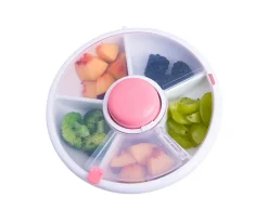 Caja Almuerzo Snack Spinner Flip, Correa de Mano y Hoja de Pegatinas Coral Pink