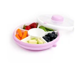 Caja Almuerzo Snack Spinner Flip, Correa de Mano y Hoja de Pegatinas Taro Purple