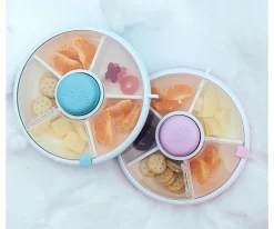 Caja Almuerzo Snack Spinner Flip, Correa de Mano y Hoja de Pegatinas Taro Purple