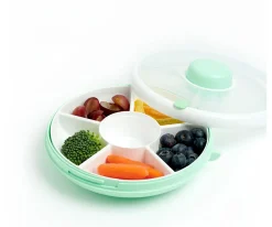Caja Almuerzo Snack Spinner Flip, Correa de Mano y Hoja de Pegatinas Mint Green