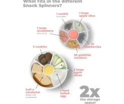 Caja Almuerzo Snack Spinner Flip, Correa de Mano y Hoja de Pegatinas Mint Green