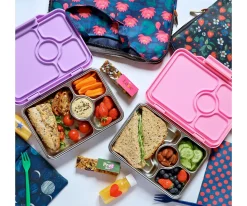 Caja Almuerzo Yumbox Pret Acero Lavanda 4 Compartimentos