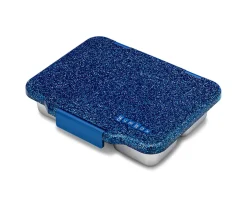 Caja Almuerzo Yumbox Pret Acero Glitter Azul 4 Compartimentos