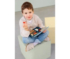 Caja de Almuerzo Compartimentos Bento Pattern Party Blue/Green