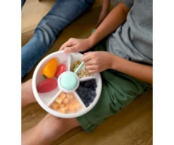 Caja de Almuerzo Grande Snack Spinner Slide con Hoja Pegatinas Macaron Blue