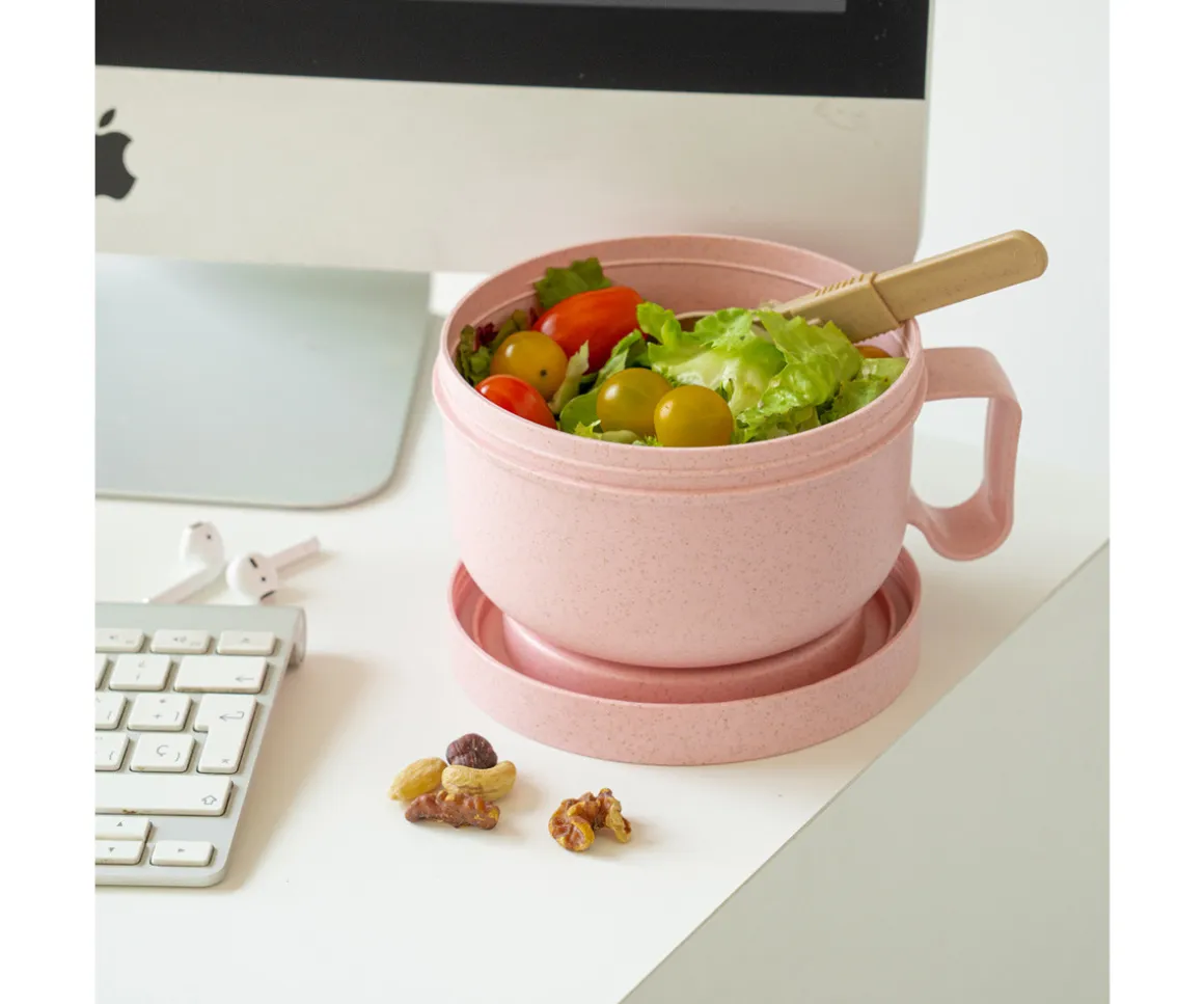 Caja de Almuerzo Redonda Bon Appétit Rosa